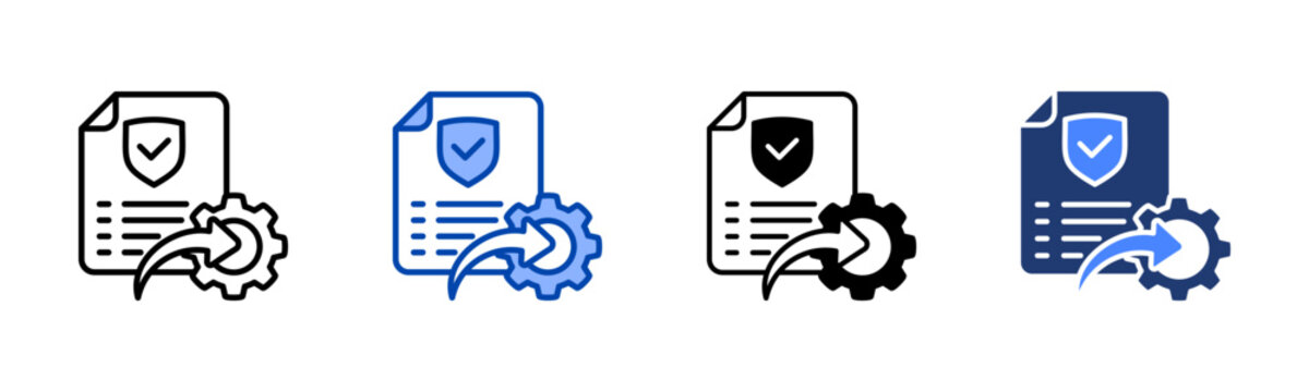 Policy icon set multiple style collection
