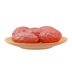 Dates on a Plate 3D Render