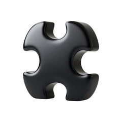 Obraz premium Black Puzzle Piece. Symbol Of Problem Solving And Strategy. Isolated On Transparent Background