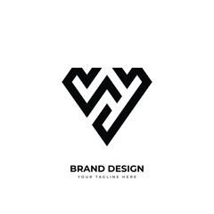 Letter Wd or Dw minimal simple creative logo