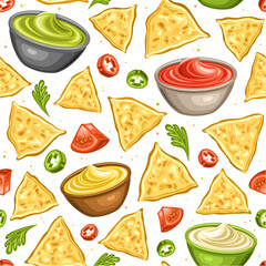 Vector Nachos Seamless Pattern