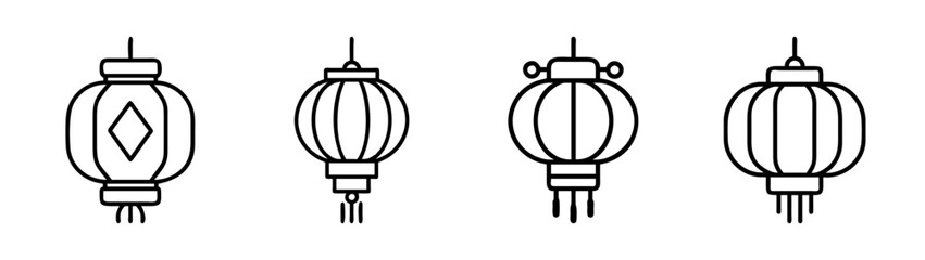 Collection of decorative chinese new year lanterns vector illustration for graphic design and crafts © PURE VECTOR WORK