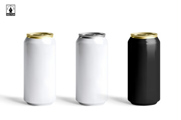 Beer can. Beer can aluminum container label design. Beverage mockup product packaging branding. Isolated drink template cold background.