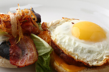 beef minced meat burger as american food 