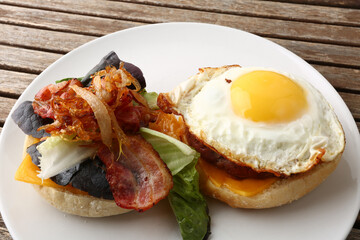 beef minced meat burger as american food 