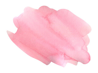 Abstract pink watercolor stain. Liquid watercolor paint stain on white background. Texture pink background