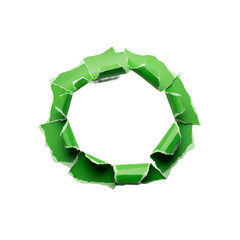 Green Paper torn hole isolated, Green paper torn piece PNG 