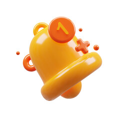3D Rendering golden notification bell