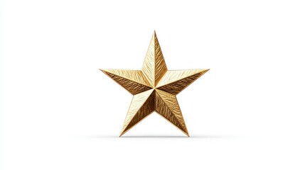 Obraz premium Golden star isolated on white background, perfect for awards and achievements
