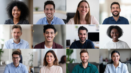 ChatGPT ÑÐºÐ°Ð·Ð°Ð»:Collage of diverse professionals participating in an online video conference, representing global communication, remote teamwork, and multicultural collaboration in