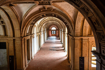 Main cloister of the Monastery of the Order of Christ, Convento de Cristo in Tomar, Portugal.