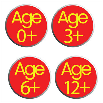 Age Label Icon Pack &mdash; Colorful Vector Badges for Baby and Kids Product Packaging