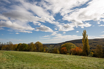 Autumnal Sky Over Rolling Hills