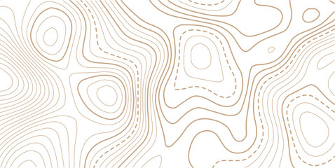 Topographic gold luxury map background. Geographic abstract pattern. Modern design with White background with topographic wavy pattern design. 