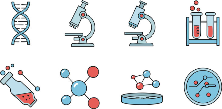 Science DNA laboratory research vector illustration