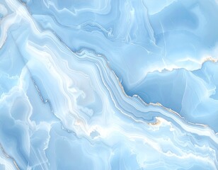 Obraz premium Sky Blue Marble with Soft White Flowing Veins 