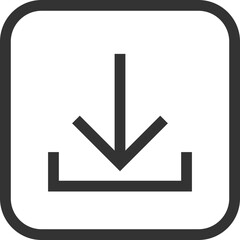 Fototapeta premium Download icon with arrow in circle outline
