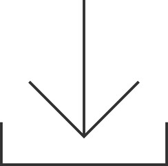 Minimalist download arrow icon flat style
