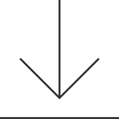 Minimalist download arrow icon flat style