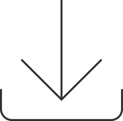 Minimalist download arrow icon flat style