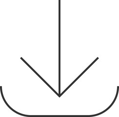Minimalist download arrow icon flat style