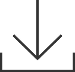 Minimalist download arrow icon flat style