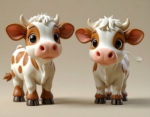 Figury krówek jako zabawki pluszowe dla najmłodszych dzieci.