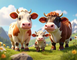 Figury krówek jako zabawki pluszowe dla najmłodszych dzieci.