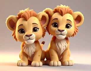 Małe lwy jako pluszowe zabawki dla dzieci