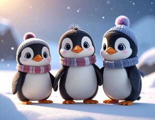 Zabawki dla najmłodszych jako figurki pingwinów