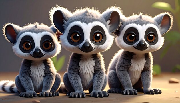 Pluszowe figurki w kształcie lemur&oacute;w