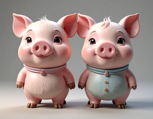 Figurki świnek do zabawy dla najmłodszych dzieci. Figurki świnek do pokoju dziecięcego.