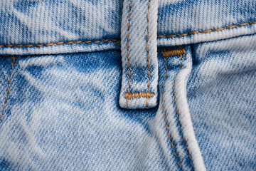 Close-up of jeans with belt loop
