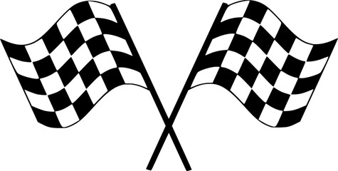 Naklejka premium Exciting checkered flags waving, perfect for motorsport events, racing teams and victory celebrations, dynamic finish line design, symbolic of speed and success