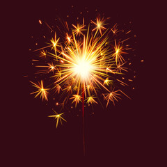 Bengal fire set drawing Birthday clip art festive greeting cards hands holding sparkler. Small firework on stick Happy New Year party invitation firework illustration Magic wand accessory colorful art