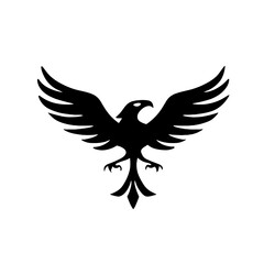 Golden Eagle. Golden Eagle simple black and white line art vector logo