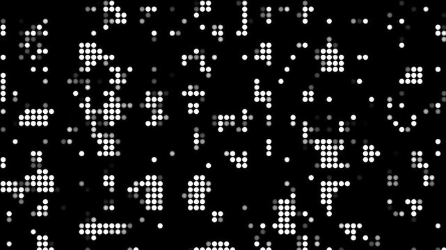 digital dots flickering abstract background, halftone dotted texture animation for technology, retro vintage effect