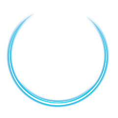 Blue glowing circular ring on transparent background
