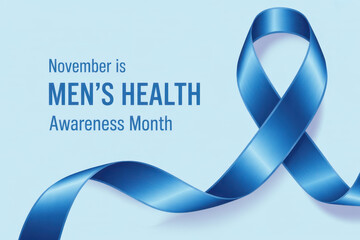 Blue ribbon symbolizes men's health awareness month 
