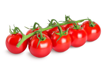 Cherry tomato bunch closeup isolated on white background