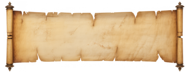 Scroll of old parchment paper isolated on white 
