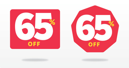 65% off, business, banner, label, price, tag, sticker, payment, promo, discount, poster, sale, emblem, purchase, offer, discount, advertising. Value, icon, set, vector, shape
