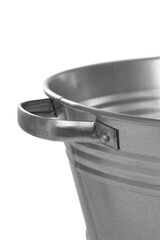 galvanized metal basin with handles, bathtub, laundry and washing container, insulated on a white background