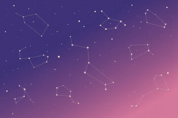 Minimalist Violet to Rose Constellation Gradient Background 
