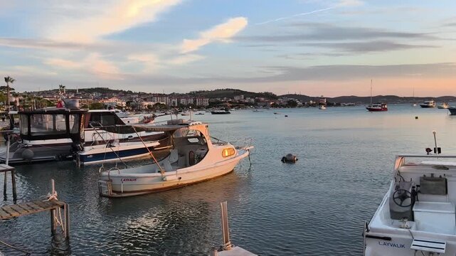 Ayvalik Balikesir İstanbul Oct. 16, 2025 A view from the coast of the charming town of Ayvalik, located on the Aegean coast of Turkey.