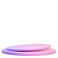Pink and Purple Round Podium 3D Render
