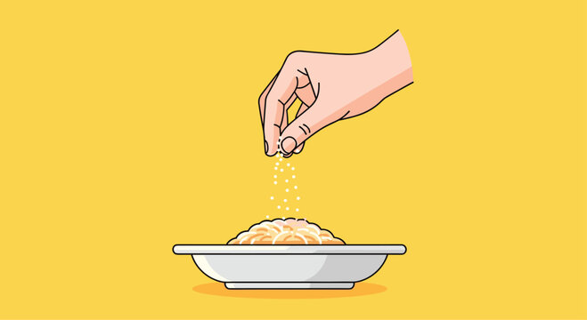 Adding a sprinkle of flavor to food, a delicious touch of seasoning, preparing a tasty meal with a sprinkle of magic and culinary creativity