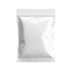 Blank white plastic pouch bag realistic vector mockup template isolated on white background for food or product packaging