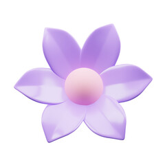 3D Render of a Purple Flower