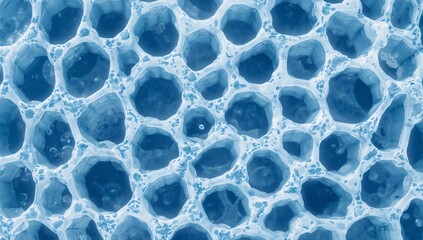 Abstract Cellular Structure Blue Tones, Intricate Details, and Delicate Formations.